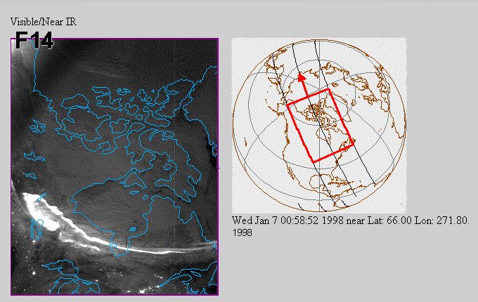 DMSP F14 visible light image showing aurora